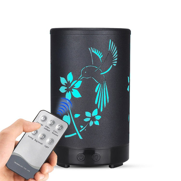 Humming Bird 200 ML Black metal Diffuser with Remote Control