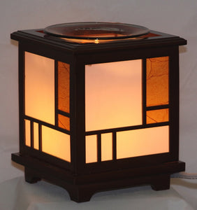 WOOD ELECTRIC OIL BURNER. DIMMER SWITCH TO ADJUST THE BRIGHTNESS OF THE LAMP
