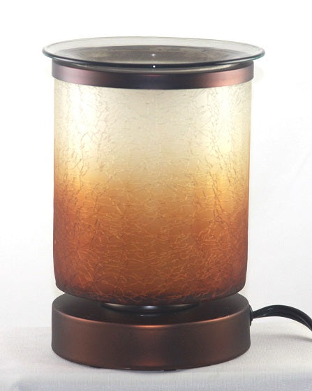 Crackle Brown Cylinder Electric Oil Burner